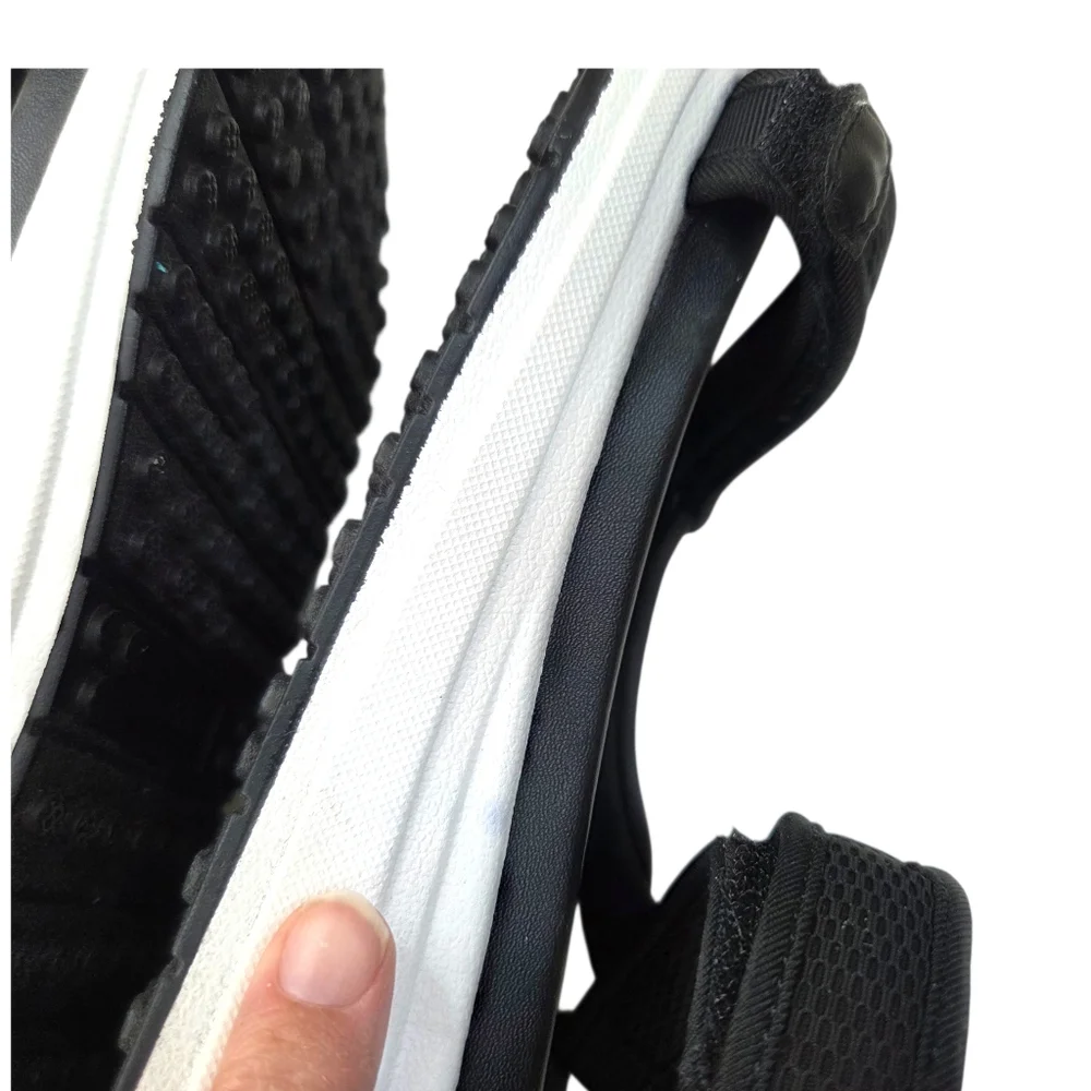 Esprit Y2K Sporty Platform Sandals Womens 9 Black White Ankle Strap Open Toe